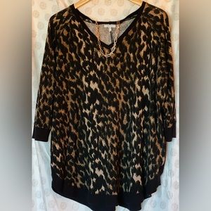Maurices 3/4 length sleeve light weight sweater leopard print. Size 2 (20).